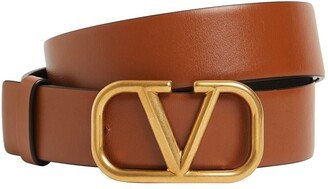 30mm Leather belt w/ V logo buckle