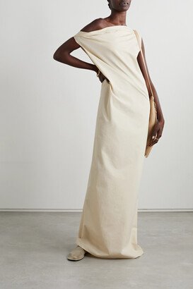 Bamaris Draped Cotton-poplin Maxi Dress - Neutrals