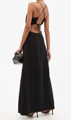 Cutout-back Crepe Maxi Dress