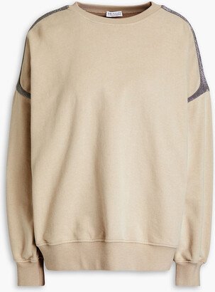 Bead-embellished French cotton-terry sweatshirt