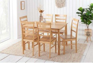 Birlea Cottesmore Rectangle Dining Set with 6 Upton Chairs