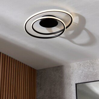 Dunelm Langdon Bathroom Integrated LED Flush Ceiling Fitting Black