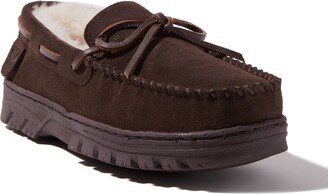 EZ Feet Men's Genuine Suede and Shearling Wool Moccasin