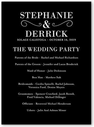 Wedding Program Cards: Never Ending Devotion Wedding Program, Black, 6X8, Matte, Signature Smooth Cardstock, Square