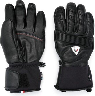 Retro leather ski gloves