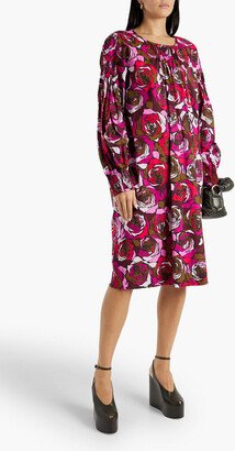 Floral-print cotton-voile dress