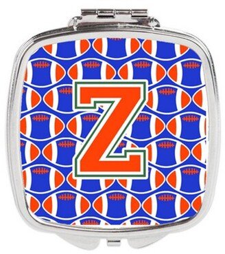 CJ1083-ZSCM Letter Z Football Green, Blue & Orange Compact Mirror