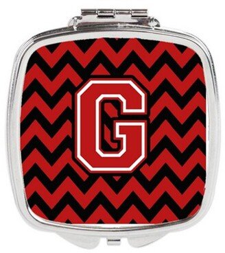 CJ1047-GSCM Letter G Chevron Black & Red Compact Mirror