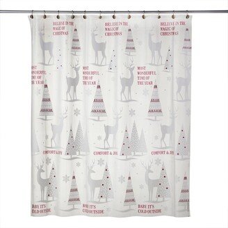 Reindeer Woods PEVA Shower Curtain