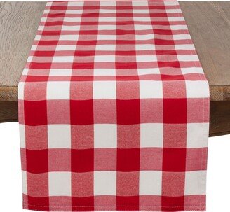 Saro Lifestyle Buffalo Plaid Cotton Blend Table Runner