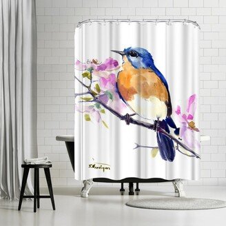 71 x 74 Shower Curtain, Eastern Bluebird 3 by Suren Nersisyan