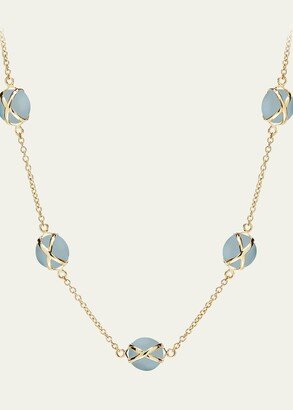 L. Klein 18k Gold Prisma Aquamarine Chain Necklace