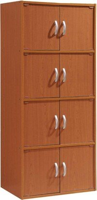 Contemporary Home Living 54 Cherry Red Multi-Purpose Bookcase Cabinet with Shelves and Doors