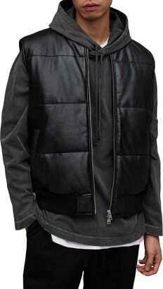 Naro Leather Puffer Vest