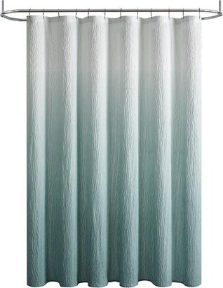 Kate Aurora Spa Essential Aqua Crushed Ombre Fabric Shower Curtain - 72 in. W x 72 in. L