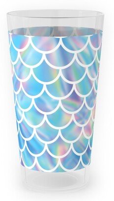 Outdoor Pint Glasses: Mermaid Scales - Blue Outdoor Pint Glass, Blue