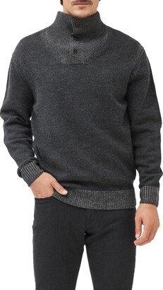 Studholme Wool Button Mock Neck Sweater