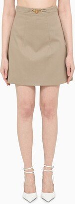 Beige canvas miniskirt