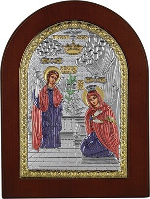 The Annunciation Of Blessed Virgin Mary- Evangelismos - Greek Orthodox Catholic Christian Byzantine-Silver Icon
