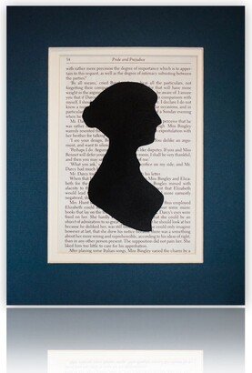 Choose Your Color, Double Matted Jane Austen Silhouette With Pride & Prejudice