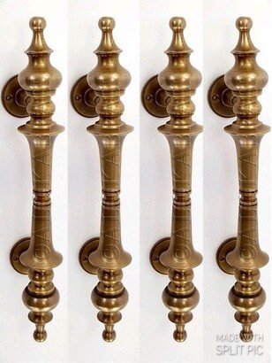 4 Brass Large 30 cm Door Handle Brass Vintage Style 12