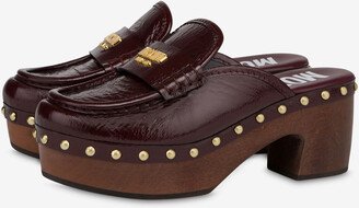 Patent Goatskin Clogs