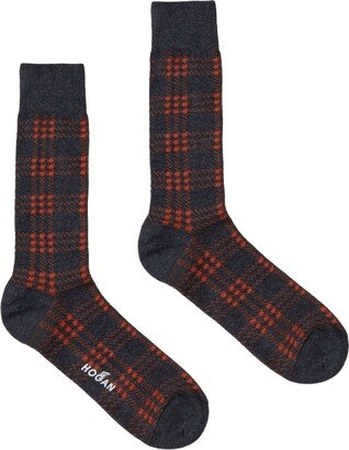 Two-Tone Checkered Socks