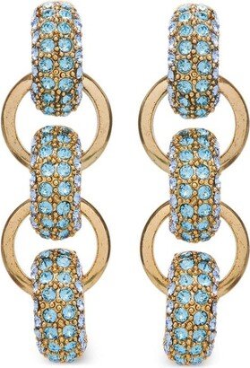 Pavé-Crystal Link Drop Earrings