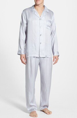 Herringbone Stripe Silk Pajamas