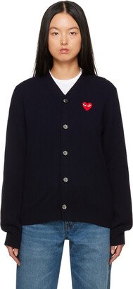 Navy Heart Patch Cardigan-AA