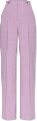 Pink Pleat-front Trousers