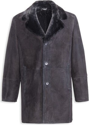 Shearling-Lined Single-Breasted Coat