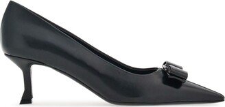 Varina 60mm bow-detail leather pumps