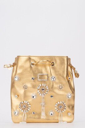 Crystal-Embellished Bucket Bag