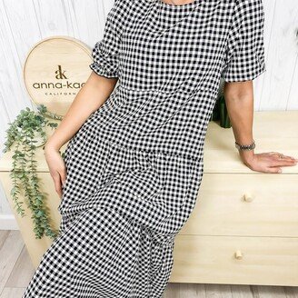 Anna-Kaci Soft Dot Print Short Sleeve Maxi Dress