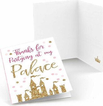 Big Dot of Happiness Little Princess Crown - Pink and Gold Princess Baby Shower or Birthday Party Thank You Cards (8 count)