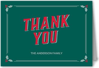 Thank You Cards: Modern Evergreen Thank You Card, Green, 3X5, Matte, Folded Smooth Cardstock