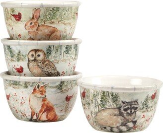 Winter's Walk 4 Piece Ice Cream Bowl Set