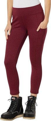 Force Fitted Lightweight Cropped leggings (Bordeaux/Dry Rose) Women's Casual Pants