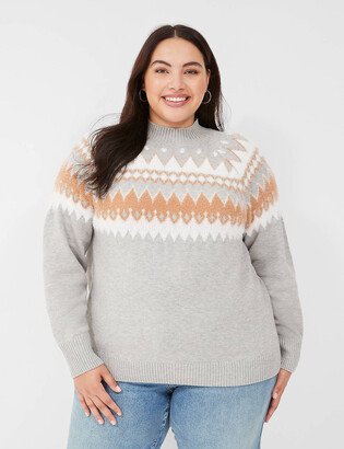 Mock-Neck Fair Isle Sweater