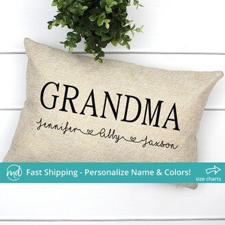 Grandkids Name Pillow For Grandma Gift Personalized Pillow, Decor, Birthday Mothers Day