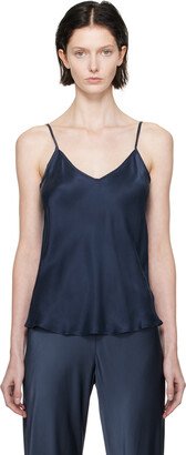 Silk Laundry Navy Bias-Cut Camisole