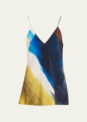 Bohol Brushstroke-Print Silk Cami