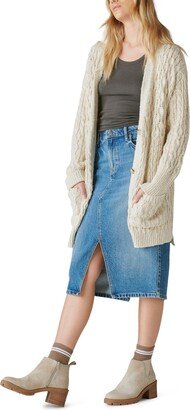 Women's Mixed Cable Cardigan Sweater