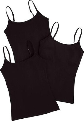 Organic Cotton Shelf Bra Camisole 3-Pack (Black) Women's Sleeveless