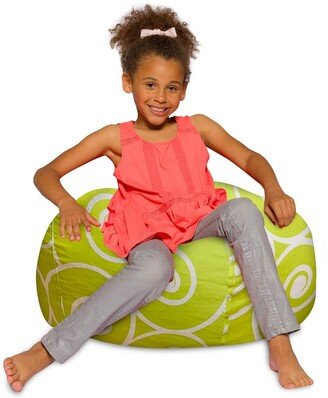 Lime Scrolls and Swirls Bean Bag Chair Machine Washable Cover