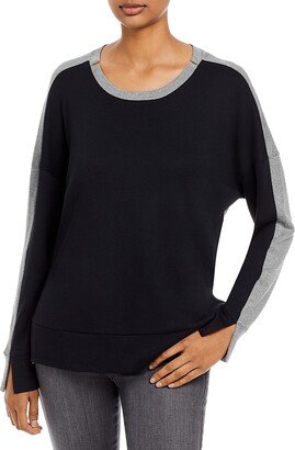 Womens Contrast Trim Split Hem Tunic Sweater