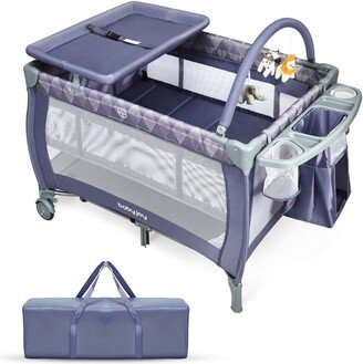 Portable Foldable Baby Playard Nursery Center with Changing Station - 40''x 28.5''x 41''