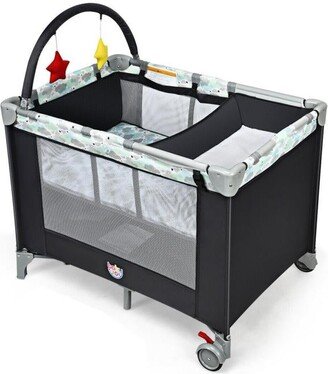 Portable Baby Playard Playpen Nursery Center with Changing Station - 39.5''x 29.5''x 43.5''