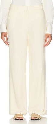 Tailored Herringbone Suit Trouser in Cream